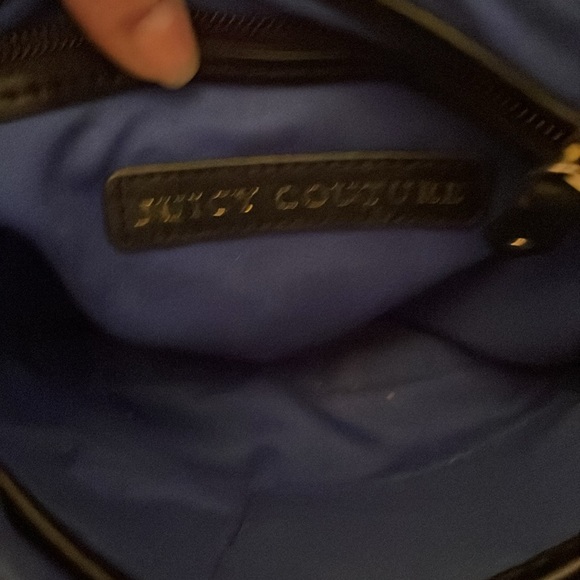 Juicy Couture Black Shoulder Bag velvet snake print soft material - Picture 10 of 16